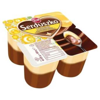 Pudding Serduszko o smaku czekoladowy z sosem waniliowym Zott 4x125g 3 szt.