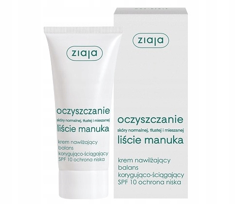 Ziaja liście manuka krem do twarzy, mikrozłuszczający, oczyszczanie, spf 10, na dzień 50 ml