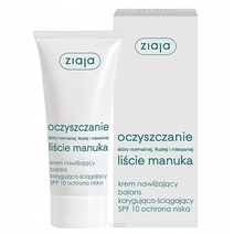 Ziaja liście manuka krem do twarzy, mikrozłuszczający, oczyszczanie, spf 10, na dzień 50 ml