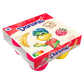 Danonki malina-banan Danone 4x90g