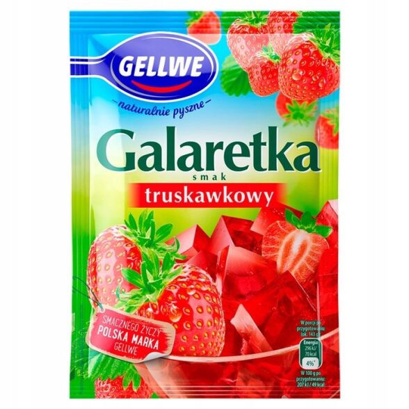 Galaretka smak truskawkowy Gellwe 72g 3 szt.