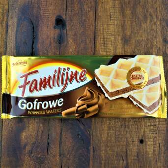 Familijne gofrowe Wafle o smaku czekoladowym 130g