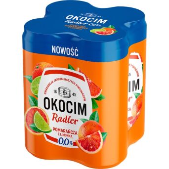 Okocim sycylijska pomarańcza z limonką 500ml(4-pak)