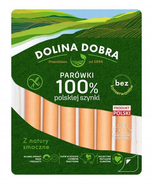 Parówki 100% polskiej szynki Dolina Dobra Goodvalley 200g