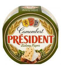 Ser pleśniowy camembert zielony pieprz President 120g