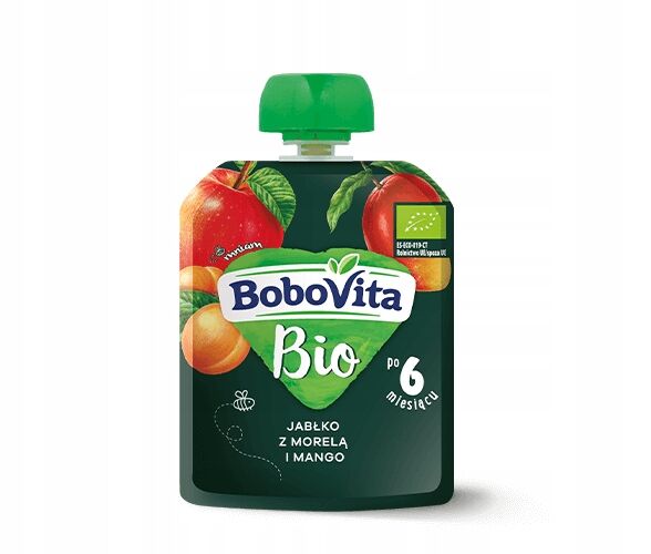 Jabłko z morelą i mango w tubce po 6 miesiącu BoboVita BIO 80g