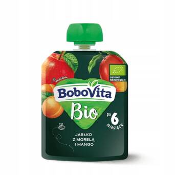 Jabłko z morelą i mango w tubce po 6 miesiącu BoboVita BIO 80g