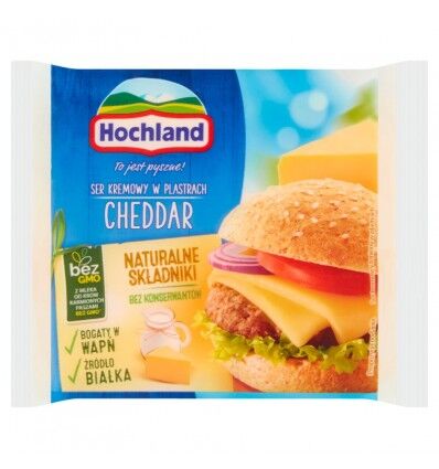 Ser topiony cheddar w plastrach Hochland 130g 3 szt.