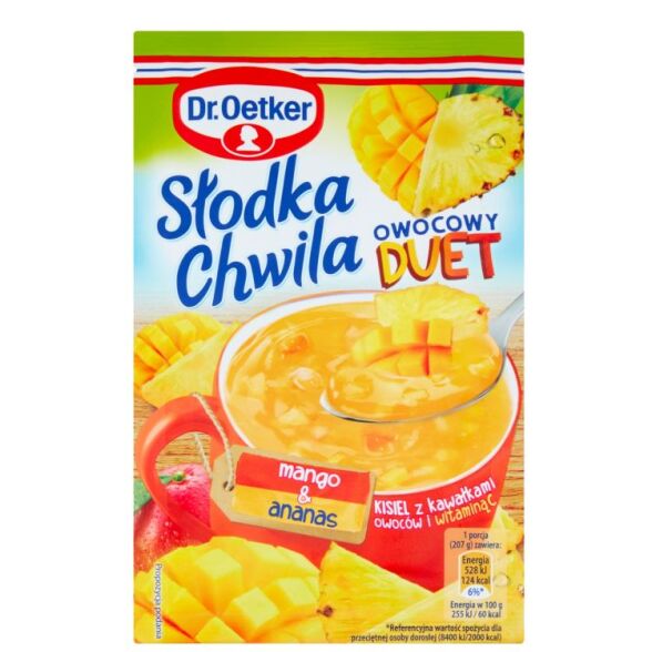 Słodka chwila kisiel z kawałkami mango i ananasa dr.Oetker 30g 3 szt.