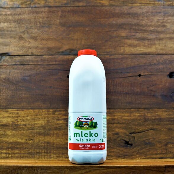 Mleko Wiejskie świeże 3,2% Piątnica 1l