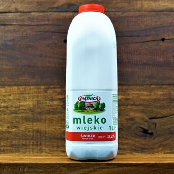 Mleko Wiejskie świeże 3,2% Piątnica 1l
