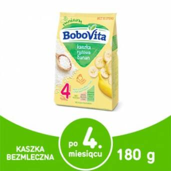 Kaszka ryżowa banan po 4 miesiącu BoboVita 180g 3 szt.
