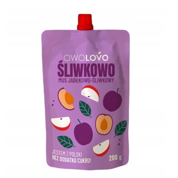 Mus owocowy premium jabłkowo-śliwkowy OWOLOVO 200g