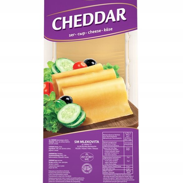 Ser cheddar w plastrach Mlekovita 1 kg