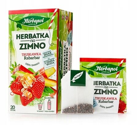 Herbatka na zimno truskawka rabarbar Herbapol 36g (20x1,8g)