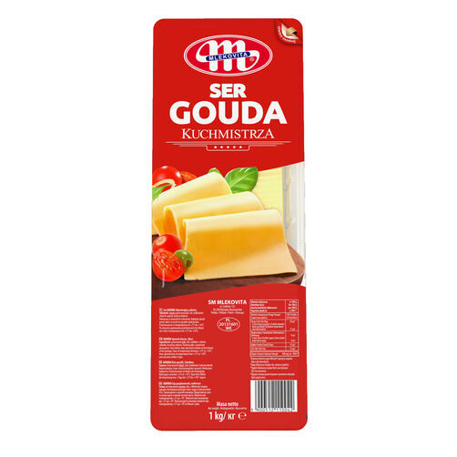 Ser gouda w plastrach Mlekovita 1 kg 2 op.