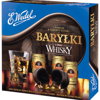 Baryłki whisky czekoladki z alkoholem E.Wedel 200g 3 szt.