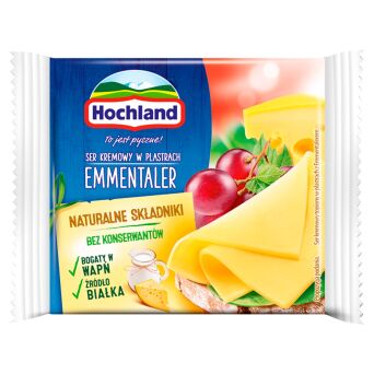 Ser topiony emmentaler w plastrach Hochland 130g 3 szt.