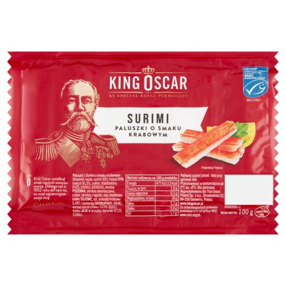 Surimi paluszki o smaku krabowym King Oscar 100g 3 szt.