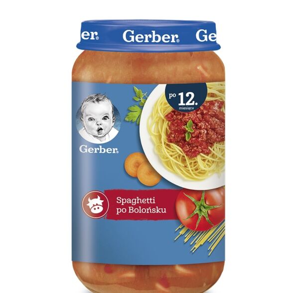 Obiadek spaghetti po bolońsku po 12 miesiącu Gerber Junior 250g 3 szt.