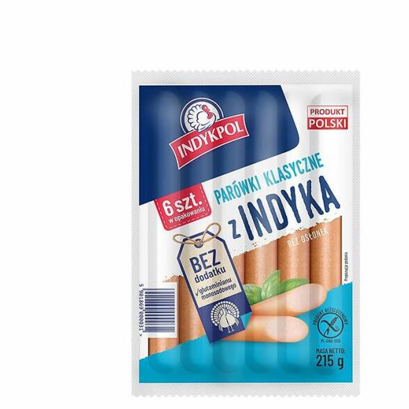 Parówki klasyczne z indyka Indykpol 215g