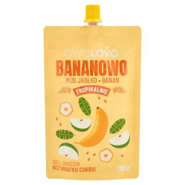 Mus owocowy premium jabłko-banan OWOLOVO 200g 3 szt.