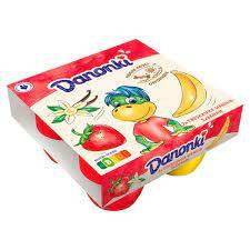 Danonki truskawka-wanilia-banan Danone 4x90g 3 szt.