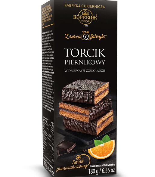 Torcik premium piernikowy smak pomarańczowy Kopernik 180g