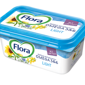 Flora omega light bez laktozy 400g 3 szt.