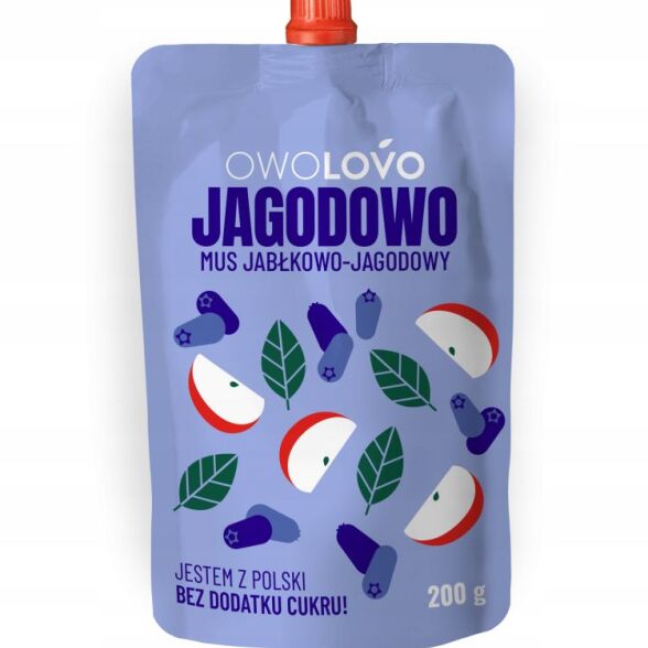 Mus owocowy premium jabłkowo-jagodowy OWOLOVO 200g