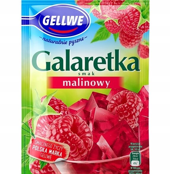 Galaretka smak malinowy Gellwe 72g 3 szt.