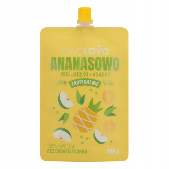 Mus owocowy premium jabłko-ananas OWOLOVO 200g