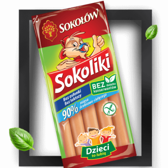 Sokoliki parówki drobiowo-cielęce Sokołów 140g 3 op.