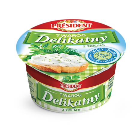 Twaróg delikatny z ziołami President 150g