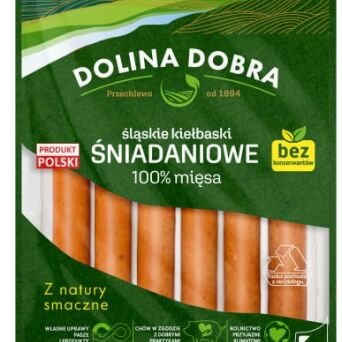 Kiełbaski śniadaniowe 100% mięsa Dolina Dobra 250g 3 szt.