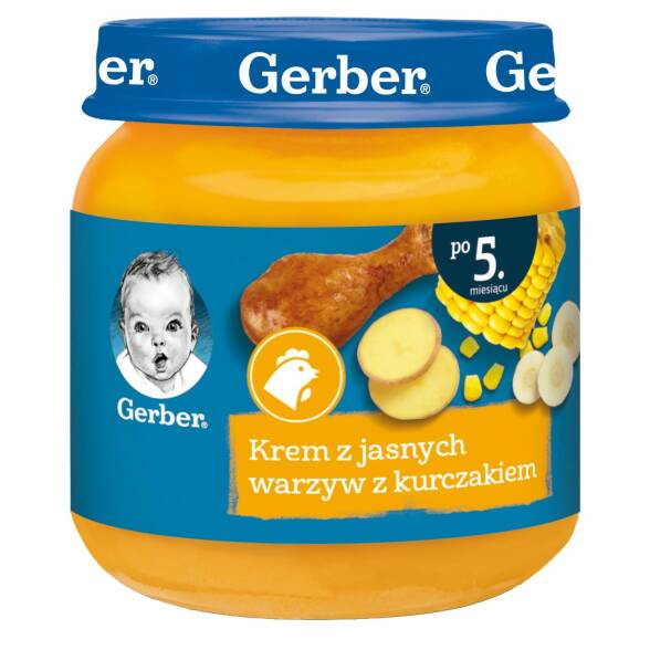 Obiadek krem z jasnych warzyw z kurczakiem po 5 miesiącu Gerber 125g