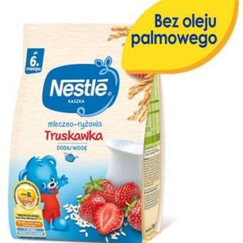 Kaszka mleczno-ryżowa truskawka po 6 miesiącu Nestle 230g 3 szt.