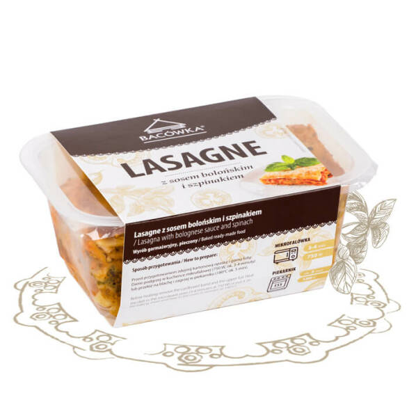 Lasagne z sosem bolońskim i szpinakiem Bacówka ok. 400g (4 op.)