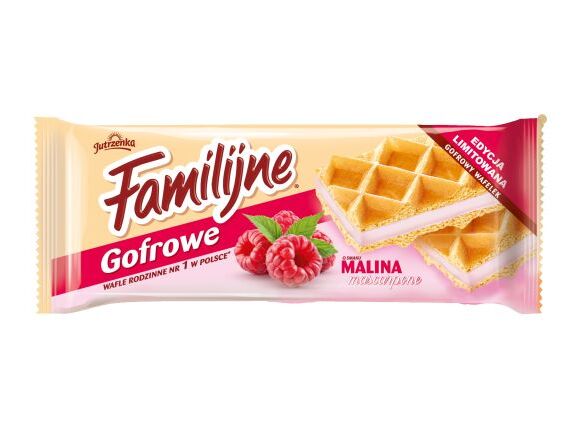 Familijne gofrowe wafle o smaku malina z mascarpone 140g