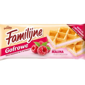 Familijne gofrowe wafle o smaku malina z mascarpone 140g