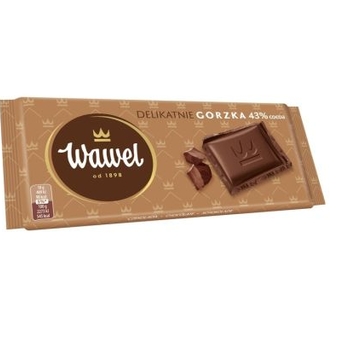 Czekolada delikatnie gorzka 43% cocoa Wawel 90g