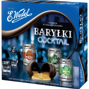 Baryłki cocktail czekoladki z alkoholem E.Wedel 200g