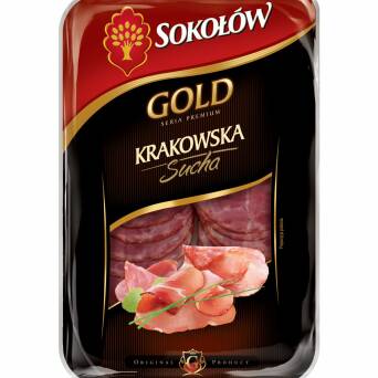 Kiełbasa krakowska sucha w plastrach Gold Sokołów 100g