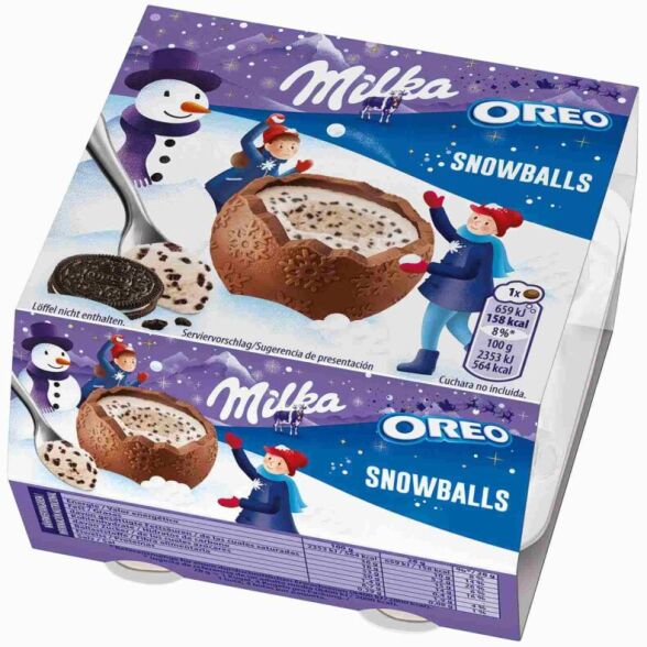 Kulki czekoladowe snowballs milk creme Milka 4x28g