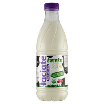 Mleko świeże w butelce bez laktozy łaciate 2% 1l