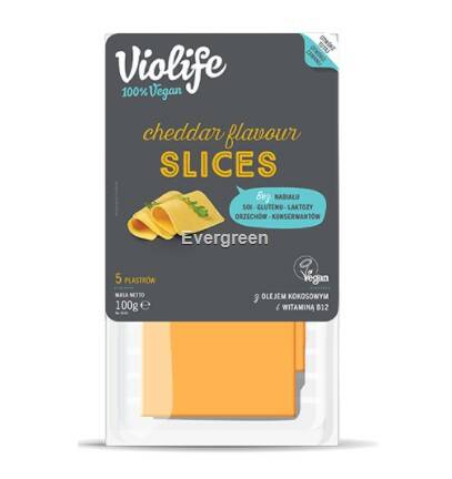 Ser cheddar flavour w plastrach Violife 100g