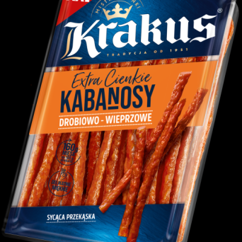 Kabanosy extra cienkie drobiowo-wieprzowe Krakus 250g 3 szt.*
