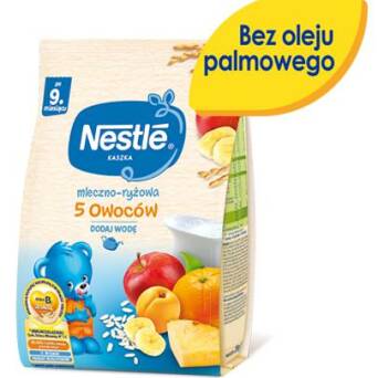 Kaszka mleczno-ryżowa 5 owoców po 9 miesiącu Nestle 230g