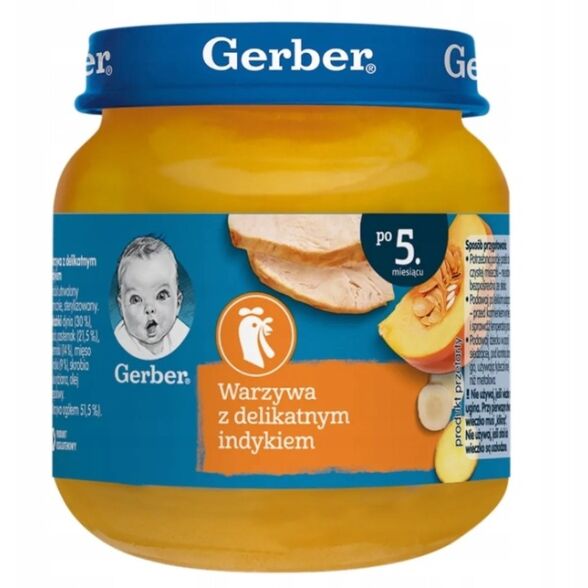 Obiadek warzywa z delikatnym indykiem po 5 miesiącu Gerber 125g