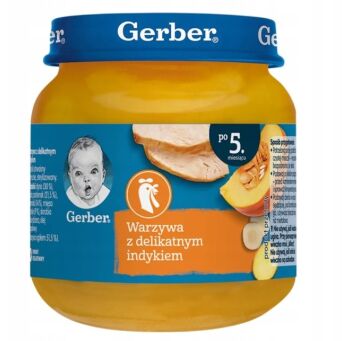 Obiadek warzywa z delikatnym indykiem po 5 miesiącu Gerber 125g